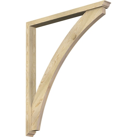 Ekena Millwork Thorton Traditional Rough Sawn Bracket w/ Offset Brace, Douglas Fir, 4"W x 42"D x 48"H BKT0402X42X48THR01RDF